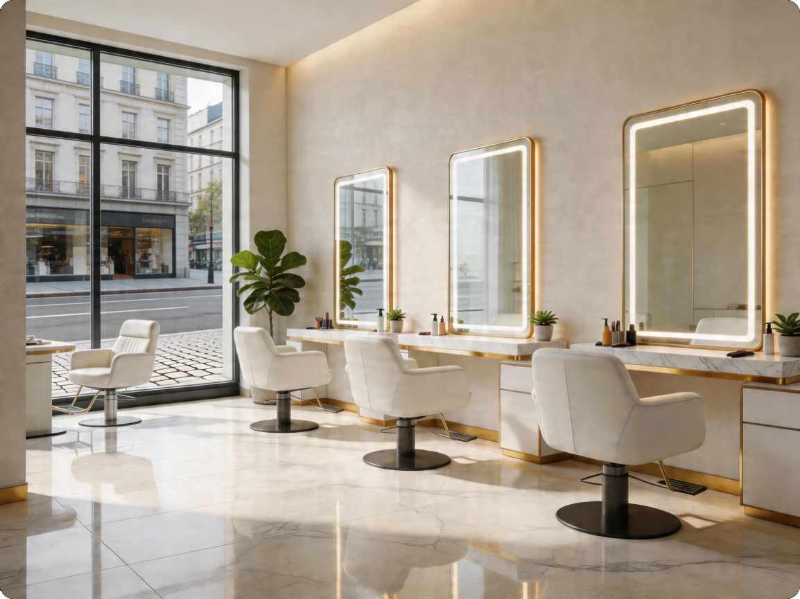 Interior luxuoso do Lume Studio
